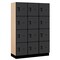 Salsbury Industries 4 Tier Designer Locker, 54"Wx76"Hx18"D, 12 Door, Black 18-24368BLK - alternate 1